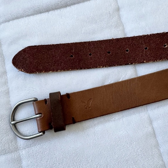💚 AMERICAN EAGLE | Chocolate Brown Genuine Leather Belt - Picture 1 of 4